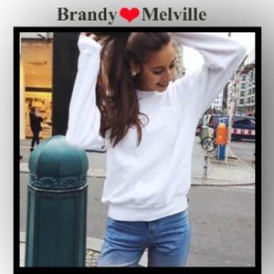 Brandy Melville john galt White Erica basic Sweatshirt